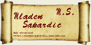 Mladen Sapardić vizit kartica